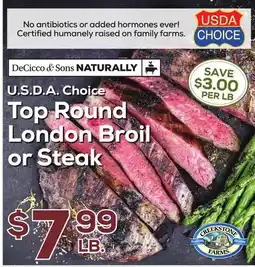 DeCicco & Sons Top Round London Broil or Steak offer