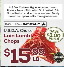 DeCicco & Sons DeCicco & Sons NATURALLY U.S.D.A. Choice Loin Lamb Chops offer