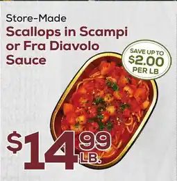 DeCicco & Sons Scallops in Scampi or Fra Diavolo Sauce offer