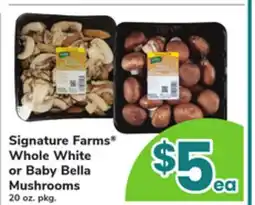 ACME Signature Farms Whole White or Baby Bella Mushrooms offer