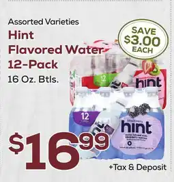 DeCicco & Sons Hint Flavored Water 12-Pack offer
