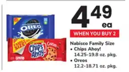 ACME Nabisco Family Size Chips Ahoy! 14.25-19.8 oz. pkg. Oreos 12.2-18.71 oz. pkg offer