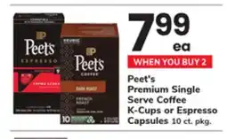 ACME Peet's Premium Single Serve Coffee K-Cups or Espresso Capsules offer