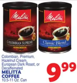 Bravo Supermarkets MELITTA COFFEE 10.5-11 Oz. Can offer