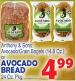 Bravo Supermarkets ANTHONY & SONS AVOCADO BREAD, 24 oz. bag offer
