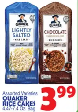 Bravo Supermarkets QUAKER RICE CAKES 4.47-7.4 Oz. Bag offer