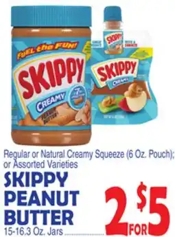 Bravo Supermarkets SKIPPY PEANUT BUTTER, 15-16.3 Oz. Jars offer