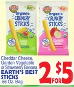Bravo Supermarkets EARTH'S BEST STICKS .56 Oz. Bag offer