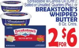 Bravo Supermarkets BREAKSTONE'S WHIPPED BUTTER offer