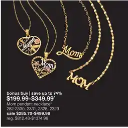 JC Penney Mom pendant necklace‡ offer