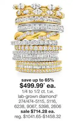JC Penney 1/4 to 1/2 ct. t.w. lab-grown diamond‡ offer