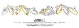 JC Penney 1-1/2 to 2 ct. t.w. lab-grown diamond 1 to 1-1/2 ct. center stone‡ Color H-I, Clarity SI1-I1 offer