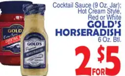 Bravo Supermarkets GOLD'S HORSERADISH 6 Oz. Btl offer