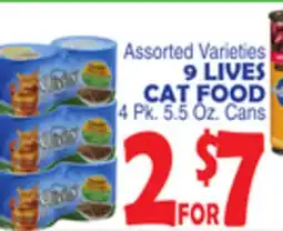 Bravo Supermarkets 9 LIVES CAT FOOD offer