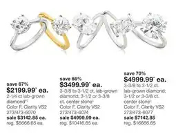 JC Penney 2-1/4 ct lab-grown diamond¥◊ offer