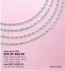 JC Penney Rope chains§ offer