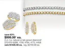 JC Penney 2 ct. t.w. natural or lab-grown diamond‡ offer