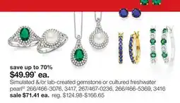 JC Penney Simulated &/or lab-created gemstone or cultured freshwater pearl§‡ offer