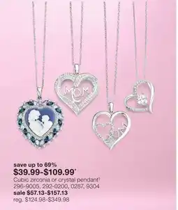 JC Penney Cubic zirconia or crystal pendant§ offer