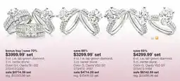 JC Penney 5 ct. t.w. lab-grown diamond 3 ct. center stone Color G-I, Clarity SI1-SI2 offer