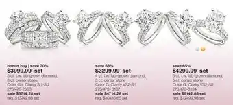 JC Penney 5 ct. t.w. lab-grown diamond 3 ct. center stone Color G-I, Clarity SI1-SI2 offer