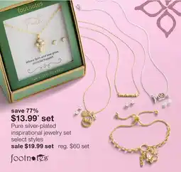 JC Penney Pure silver-plated inspirational jewelry set offer