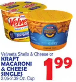 Bravo Supermarkets KRAFT MACARONI & CHEESE SINGLES 2.05-2.39 oz.,Cup offer