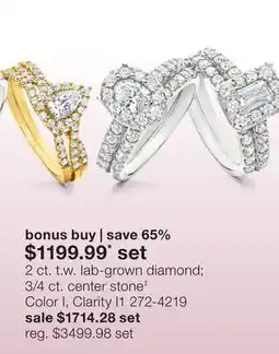 JC Penney 2 ct. t.w. lab-grown diamond 3/4 ct. center stone‡ offer