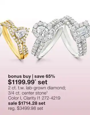JC Penney 2 ct. t.w. lab-grown diamond 3/4 ct. center stone‡ offer