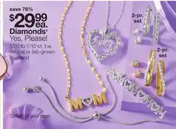 JC Penney 1/20 to 1/10 ct. t.w. natural or lab-grown offer