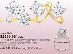 JC Penney 4-1/7 ct. t.w. lab-grown diamond 4 ct. center stone‡ offer