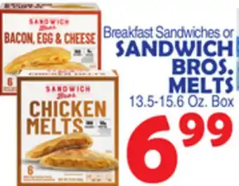 Bravo Supermarkets SANDWICH BROS. MELTS 13.5-15.6 Oz offer