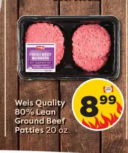Weis Markets Weis Quality 80% Lean Ground Beef Patties offer