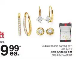 JC Penney Cubic zirconia earring set‡ offer
