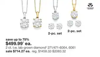 JC Penney 2 Ct. T.W. Lab-Grown Diamond§ offer