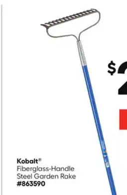 Lowe's Fiberglass-Handle Steel Garden Rake offer