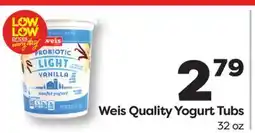 Weis Markets Weis Quality Yogurt Tubs offer