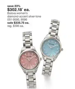 JC Penney Bulova women's diamond-accent silver-tone offer