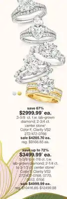 JC Penney 3-5/8 ct. t.w. lab-grown diamond 2-3/4 ct. center stone◊ offer