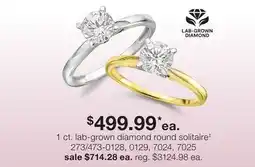 JC Penney 1 ct. lab-grown diamond round solitaire‡ offer