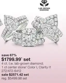 JC Penney 4 Ct. T.W. Lab-Grown Diamond 1 Ct Center Stone‡ Color I, Clarity I1 offer