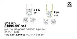 JC Penney 5 Ct. T.W. Lab-Grown Diamond 2-Pc. Set‡ offer