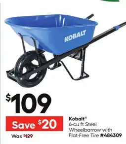 Lowe's 6-cu ft Steel Wheelbarrow with Flat-Free Tire offer