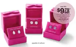 JC Penney Cubic zirconia pure silver or gold-plated stud set offer