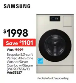 Lowe's Bespoke 5.3-cu ft Vented All-in-One Washer/Dryer Combo w/Steam offer