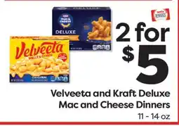 Weis Markets Velveeta and Kraft Deluxe Mac and Cheese Dinners offer