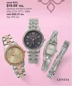 JC Penney Geneva women's watch offer