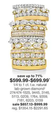 JC Penney 1/4 to 1 ct. t.w. natural lab-grown diamond‡ offer