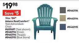 Lowe's Adams RealComfort Teal Adirondack Chair offer
