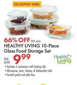 Boscov's HEALTHY LIVING 10-Piece Glass Food Storage Set offer